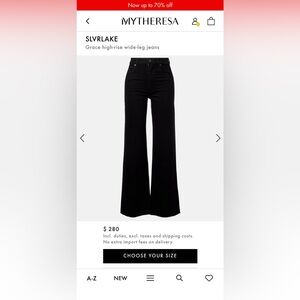 SLVRLAKE Grace Jeans in Jet Black Wide Leg Flare Jeans in size 32